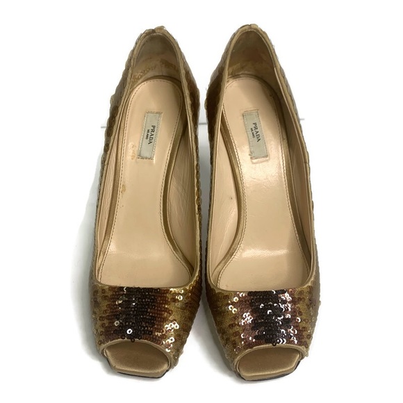 Prada Milano Ombré Sequin Heels Shoes - Picture 3 of 8